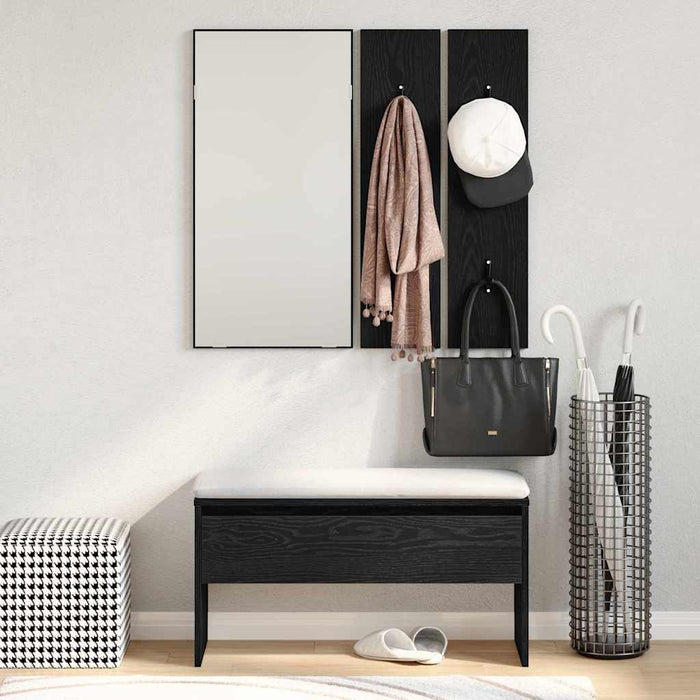 Set mobilier hol cu sertar 4 pcs Stejar Negru Lemn compozit - WALTI WALTI