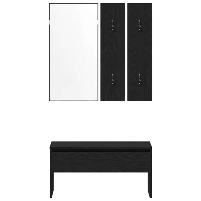Set mobilier hol cu sertar 4 pcs Stejar Negru Lemn compozit - WALTI WALTI