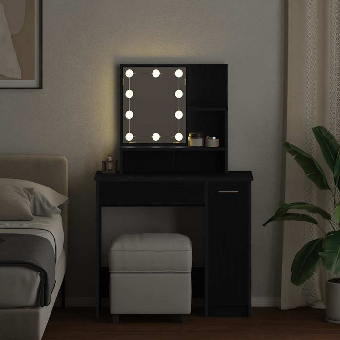 Masă de Machiaj Stejar Negru 86,5 x 35 x 136 cm Lemn compozit - WALTI WALTI