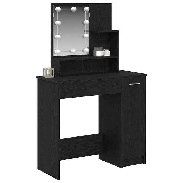 Masă de Machiaj Stejar Negru 86,5 x 35 x 136 cm Lemn compozit - WALTI WALTI