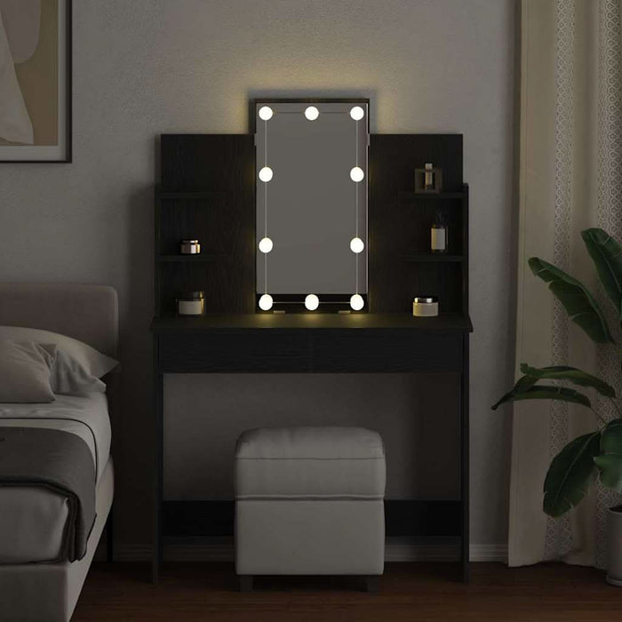 Masă de Machiaj Stejar negru 96 x 40 x 142 cm Lemn compozit - WALTI WALTI