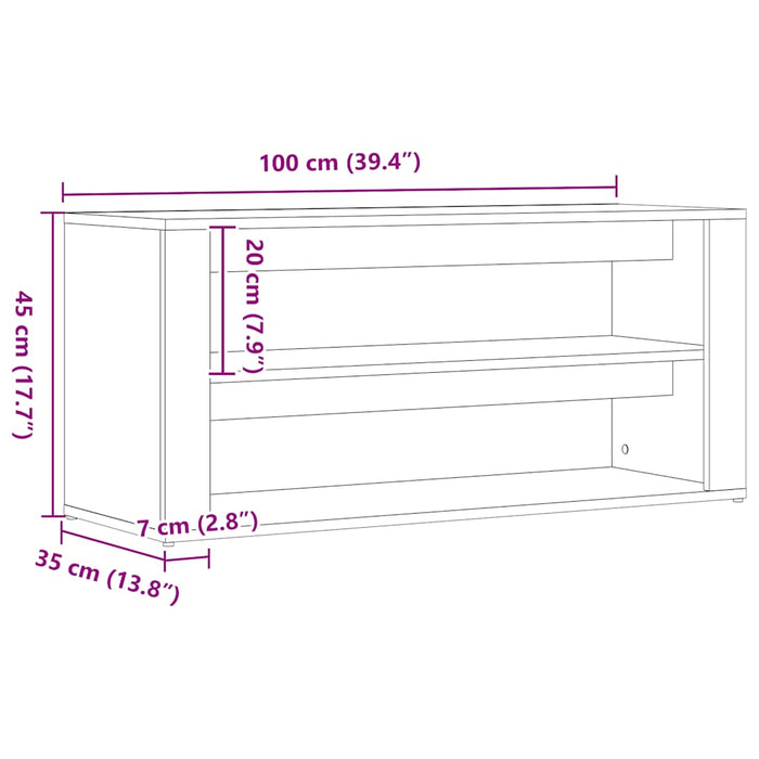 Bancă pentru pantofi, stejar negru, 100x35x45 cm, lemn stratificat - WALTI WALTI