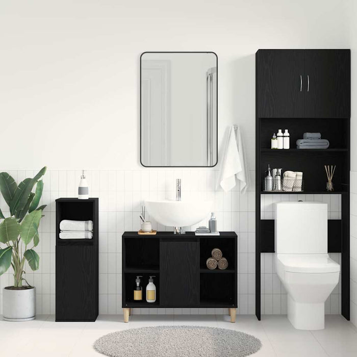 Dulap chiuvetă, stejar negru, 80x33x60 cm, lemn stratificat - WALTI WALTI
