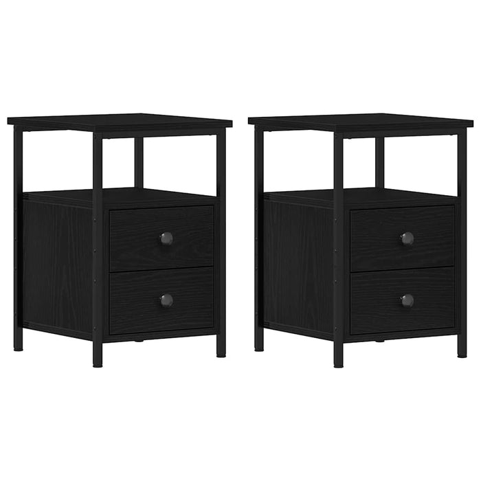 Noptiere 2 buc. stejar negru 34x35,5x50 cm lemn stratificat - WALTI WALTI