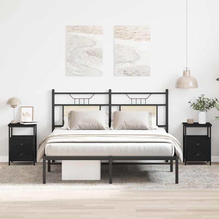 Noptiere 2 buc. stejar negru 34x35,5x50 cm lemn stratificat - WALTI WALTI
