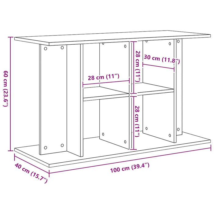Suport pentru acvariu, stejar negru, 100x40x60 cm, lemn stratificat WALTI