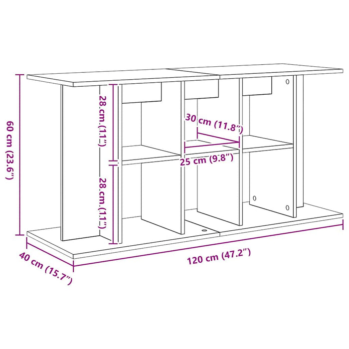Suport pentru acvariu, stejar negru, 120x40x60 cm, lemn stratificat WALTI
