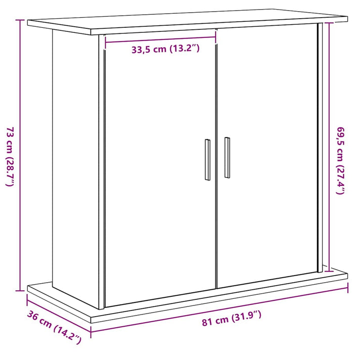 Suport pentru acvariu, stejar negru, 81x36x73 cm, lemn stratificat WALTI