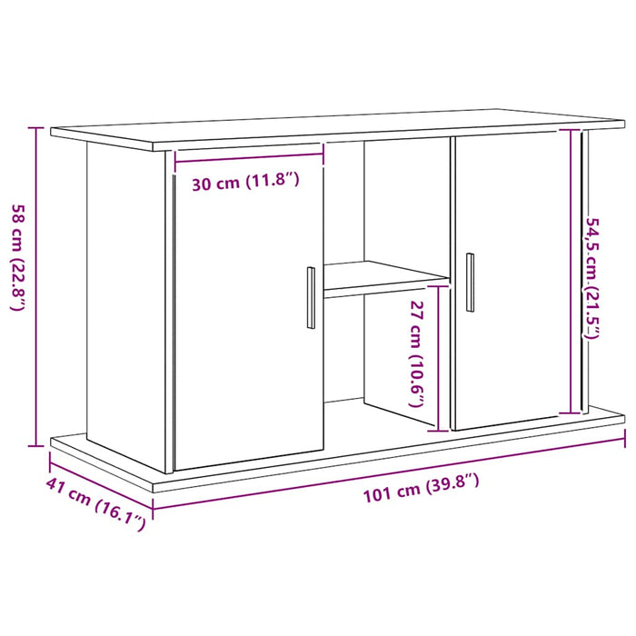 Suport pentru acvariu, stejar negru, 101x41x58 cm, lemn stratificat WALTI
