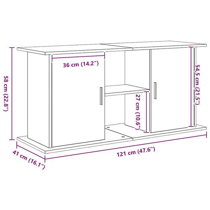 Suport acvariu Stejar negru 121x41x58 cm Lemn prelucrat - WALTI WALTI