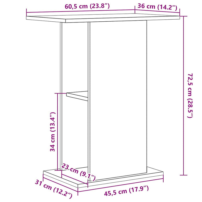 Suport acvariu Stejar negru 60,5x36x72,5 cm Lemn prelucrat - WALTI WALTI