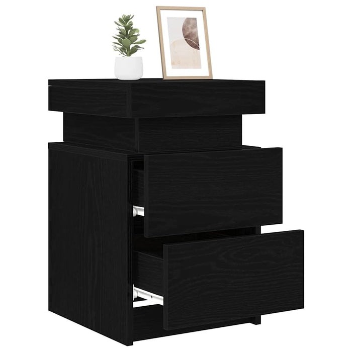 Dulap de noapte Stejar Negru 35 x 39 x 55 cm Lemn compozit - WALTI WALTI