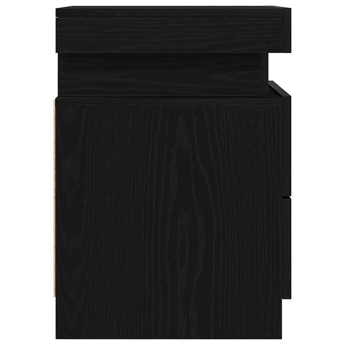 Dulap de noapte Stejar Negru 35 x 39 x 55 cm Lemn compozit - WALTI WALTI