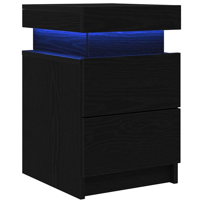 Dulap de noapte cu sertar 2 pcs Stejar Negru 35 x 39 x 55 cm - WALTI WALTI