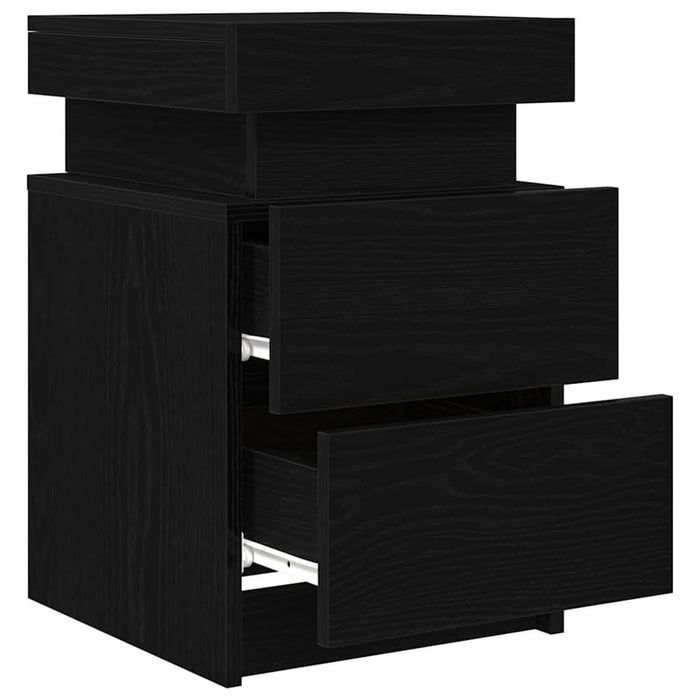 Dulap de noapte cu sertar 2 pcs Stejar Negru 35 x 39 x 55 cm - WALTI WALTI