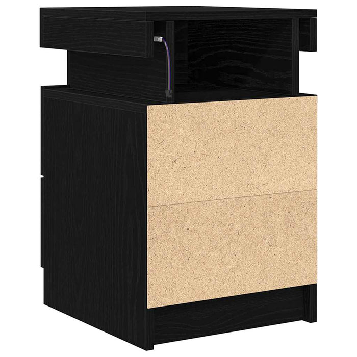 Dulap de noapte cu sertar 2 pcs Stejar Negru 35 x 39 x 55 cm - WALTI WALTI