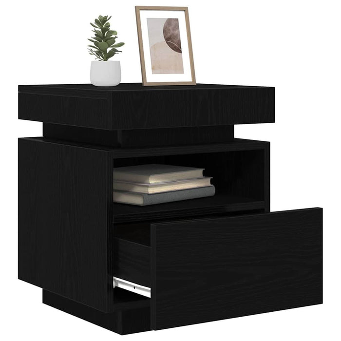 Dulap de noapte Stejar Negru 40 x 39 x 48,5 cm Lemn compozit - WALTI WALTI