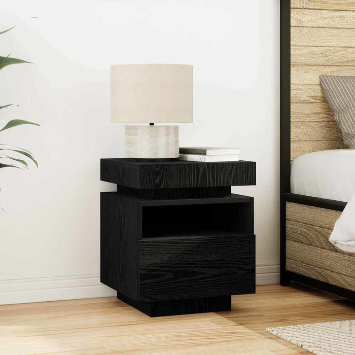 Dulap de noapte cu sertar 2 pcs Stejar Negru 40 x 39 x 48,5 cm - WALTI WALTI