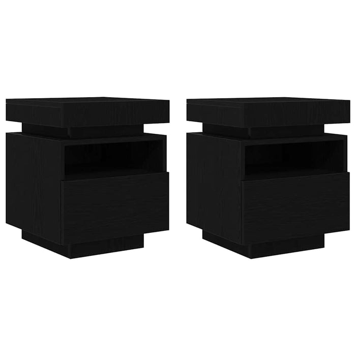 Dulap de noapte cu sertar 2 pcs Stejar Negru 40 x 39 x 48,5 cm - WALTI WALTI