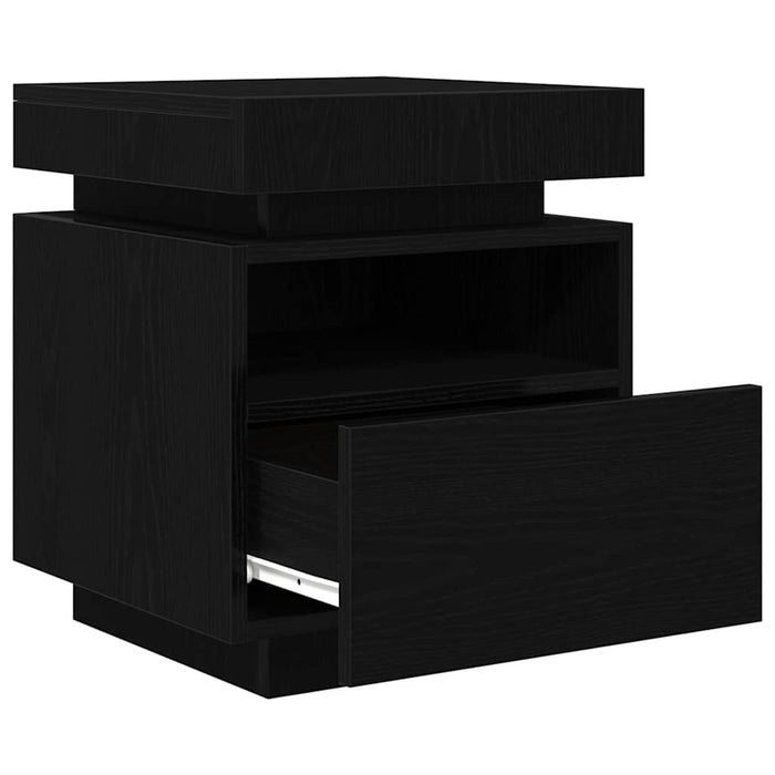 Dulap de noapte cu sertar 2 pcs Stejar Negru 40 x 39 x 48,5 cm - WALTI WALTI