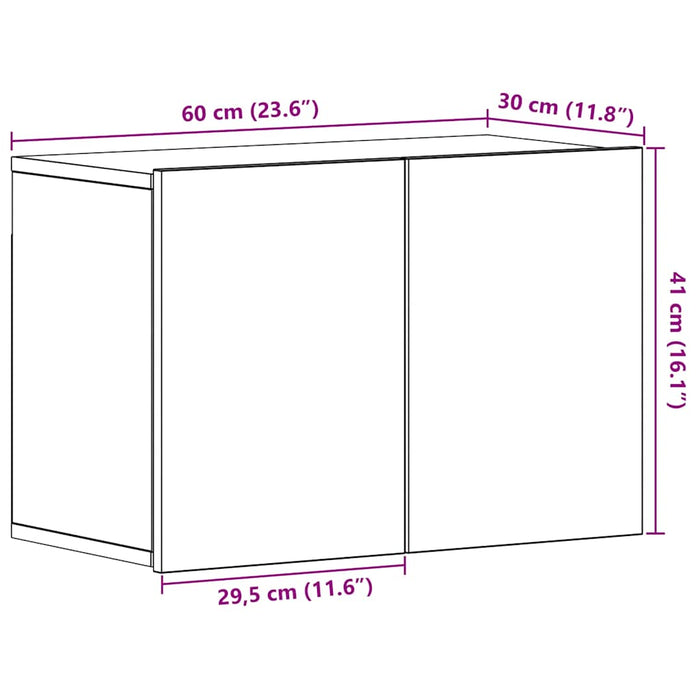 Comodă TV din stejar negru 60x30x41 cm, lemn stratificat - WALTI WALTI