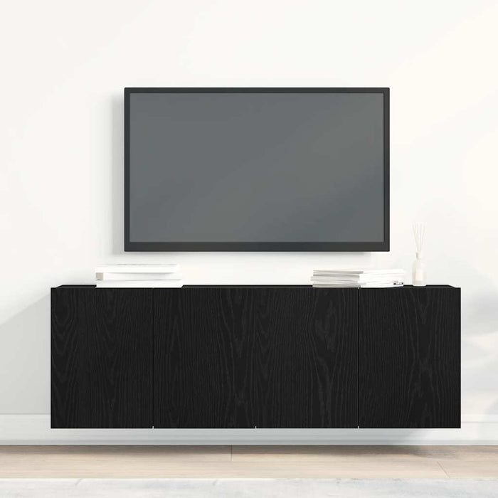 Mobilier TV 2 buc., stejar negru, 120x30x41 cm, lemn stratificat - WALTI WALTI
