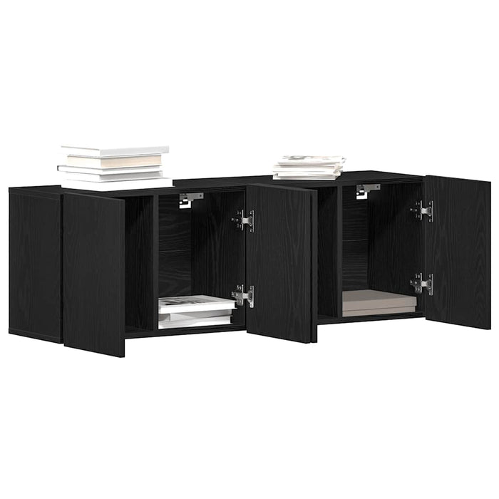 Mobilier TV 2 buc., stejar negru, 120x30x41 cm, lemn stratificat - WALTI WALTI