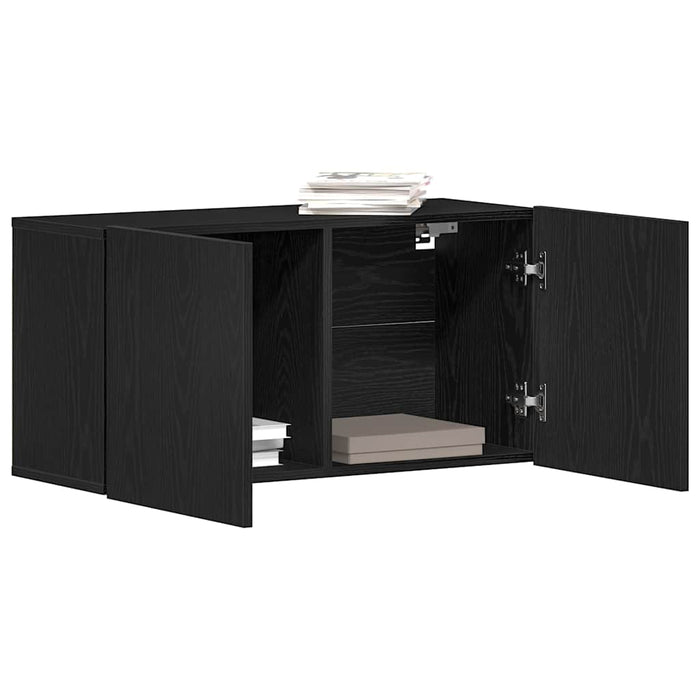 Comodă TV din stejar negru, 80x30x41 cm, lemn stratificat - WALTI WALTI