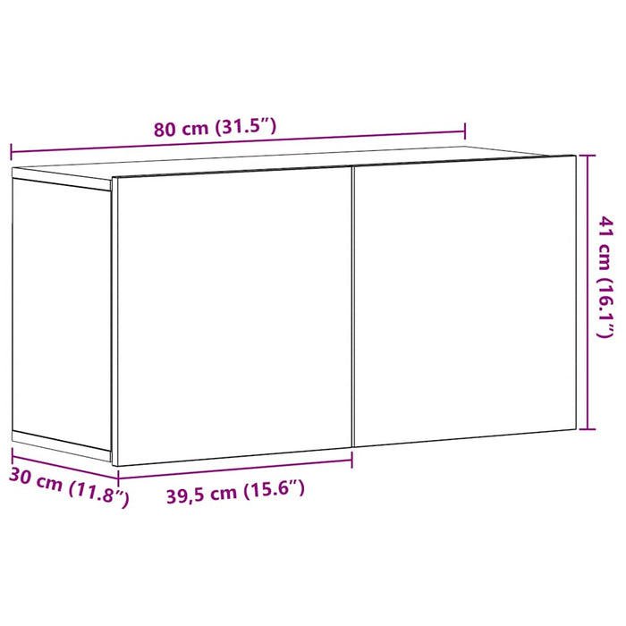 Comodă TV din stejar negru, 80x30x41 cm, lemn stratificat - WALTI WALTI