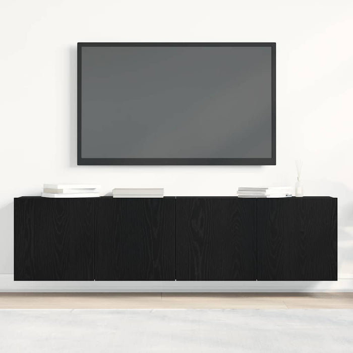Mobilier TV 2 buc., stejar negru, 160x30x41 cm, lemn stratificat - WALTI WALTI