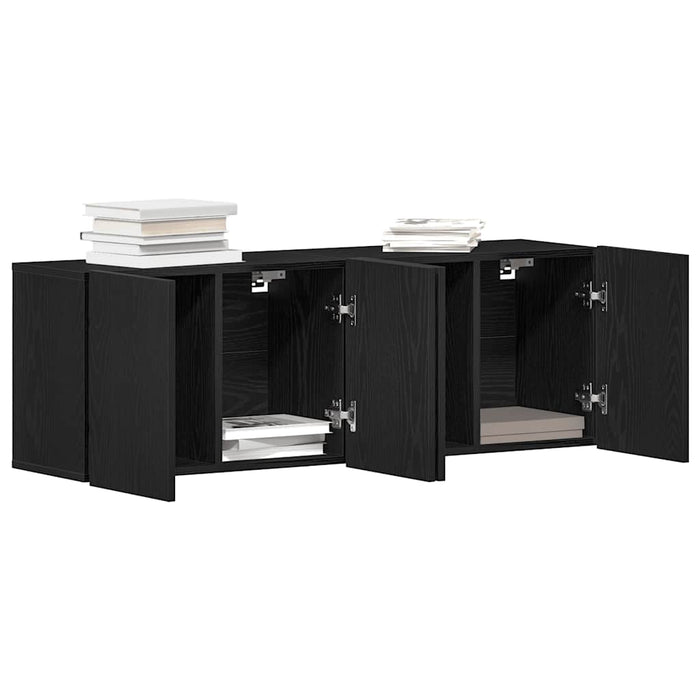 Mobilier TV 2 buc., stejar negru, 160x30x41 cm, lemn stratificat - WALTI WALTI