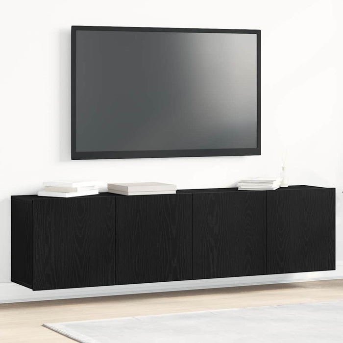 Mobilier TV 2 buc., stejar negru, 160x30x41 cm, lemn stratificat - WALTI WALTI