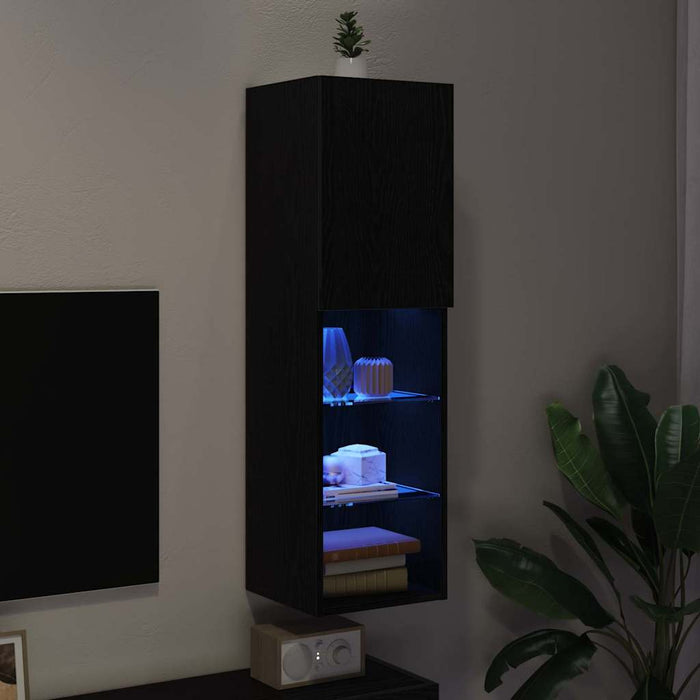 Cabinet TV Negru 30.5 x 30 x 102 cm Lemn compozit - WALTI WALTI