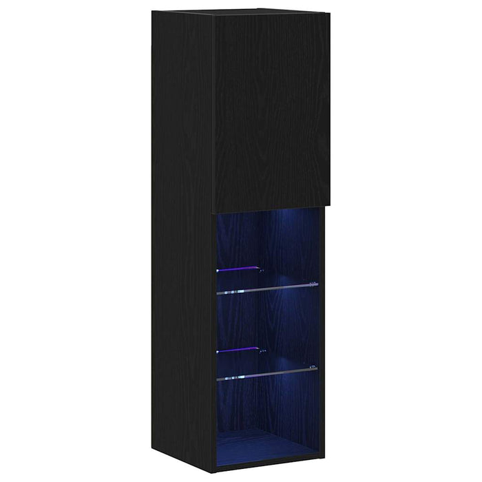 Cabinet TV Negru 30.5 x 30 x 102 cm Lemn compozit - WALTI WALTI