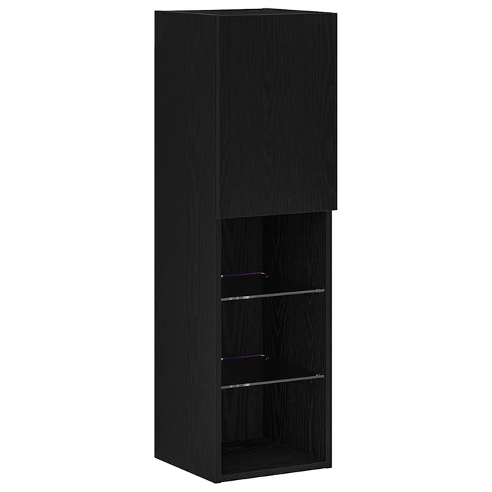 Cabinet TV Negru 30.5 x 30 x 102 cm Lemn compozit - WALTI WALTI