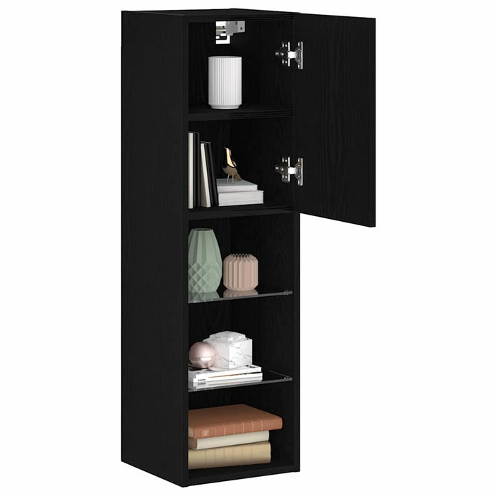 Cabinet TV Negru 30.5 x 30 x 102 cm Lemn compozit - WALTI WALTI