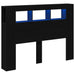 Tăblie LED Stejar negru 140 x 18.5 x 103.5 cm Lemn compozit - WALTI WALTI