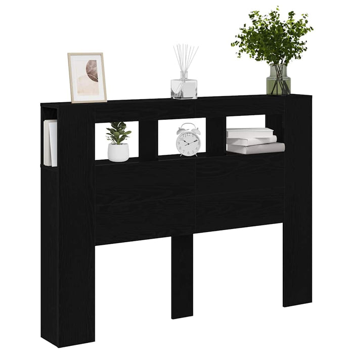 Tăblie LED Stejar negru 140 x 18.5 x 103.5 cm Lemn compozit - WALTI WALTI