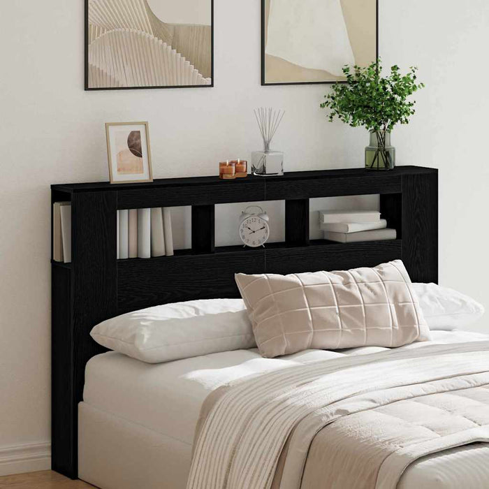 Tăblie LED Stejar negru 160 x 18.5 x 103.5 cm Lemn compozit - WALTI WALTI