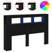 Tăblie LED Stejar negru 160 x 18.5 x 103.5 cm Lemn compozit - WALTI WALTI