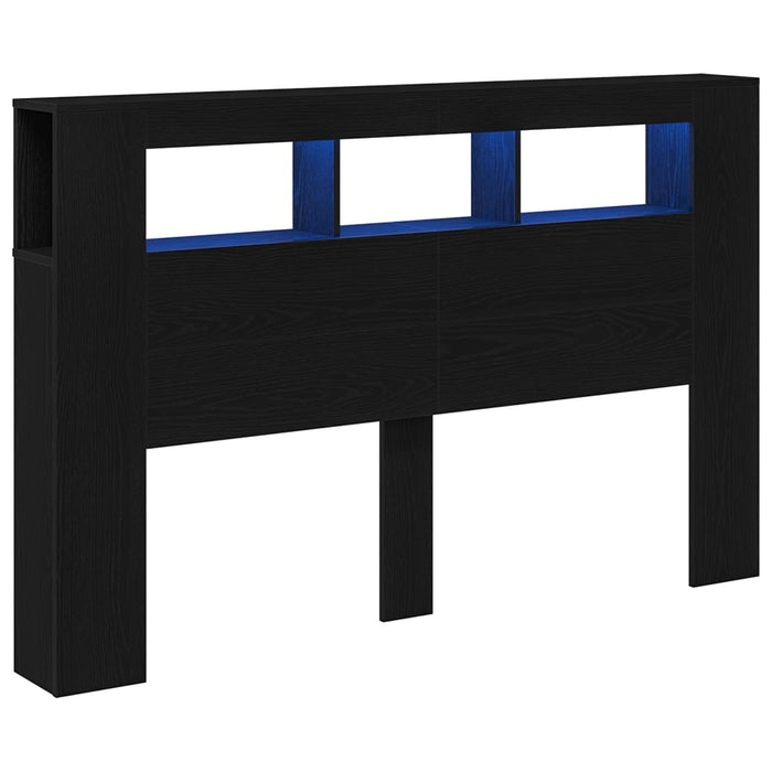 Tăblie LED Stejar negru 160 x 18.5 x 103.5 cm Lemn compozit - WALTI WALTI