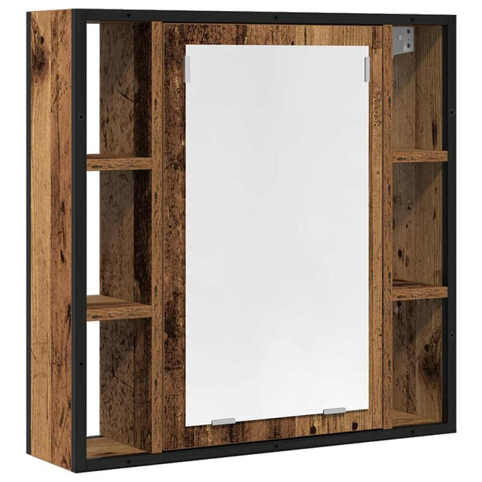 Dulap cu oglindă de baie lemn vechi 60x16x60 cm lemn de lemn - WALTI WALTI