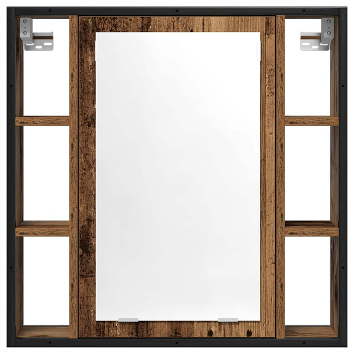 Dulap cu oglindă de baie lemn vechi 60x16x60 cm lemn de lemn - WALTI WALTI