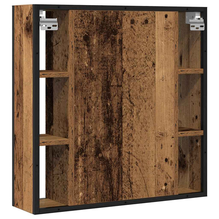Dulap cu oglindă de baie lemn vechi 60x16x60 cm lemn de lemn - WALTI WALTI