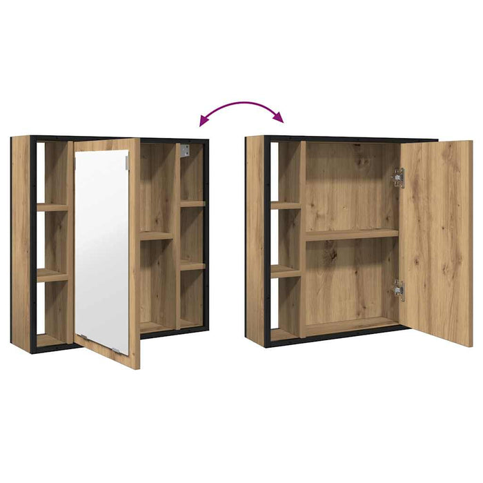 Dulap cu oglindă pentru baie Stejar Artisan Lemn prelucrat - WALTI WALTI