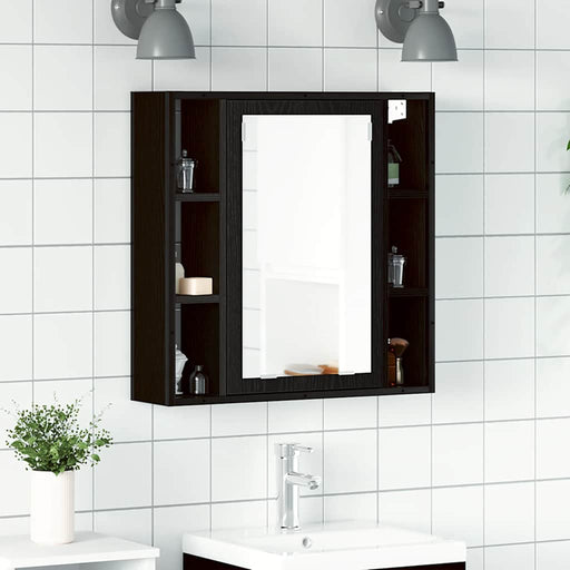 Dulap cu oglindă pentru baie, stejar negru, 60x16x60 cm, lemn stratificat - WALTI WALTI