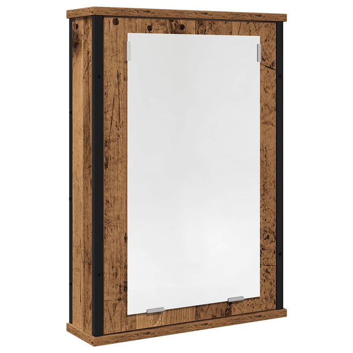 Dulap cu oglindă de baie lemn vechi 42x12x60 cm lemn prelucrat WALTI