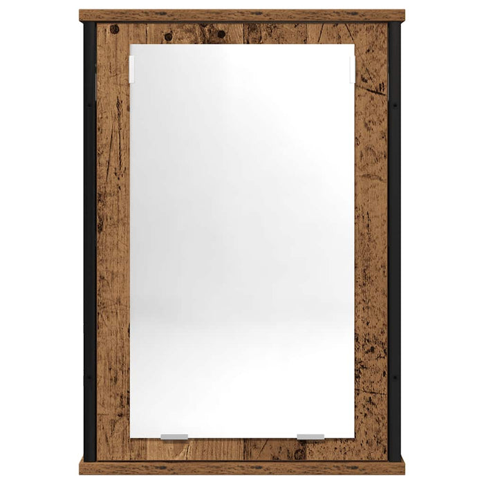 Dulap cu oglindă de baie lemn vechi 42x12x60 cm lemn prelucrat WALTI