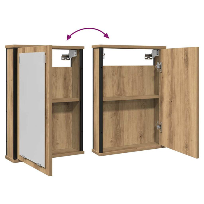 Dulap cu oglindă pentru baie Stejar Artisan Lemn prelucrat - WALTI WALTI