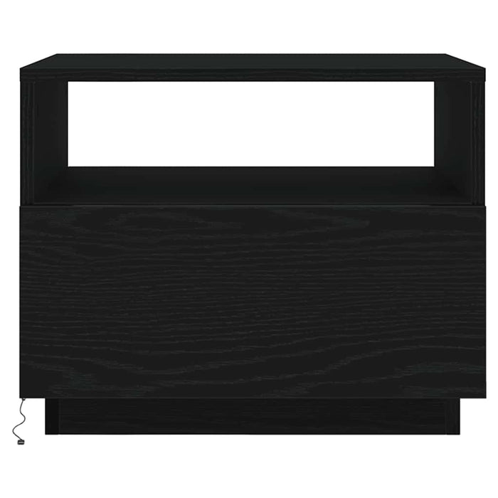 Masuta de cafea cu lumini LED Stejar negru 50x49x40 cm - WALTI WALTI